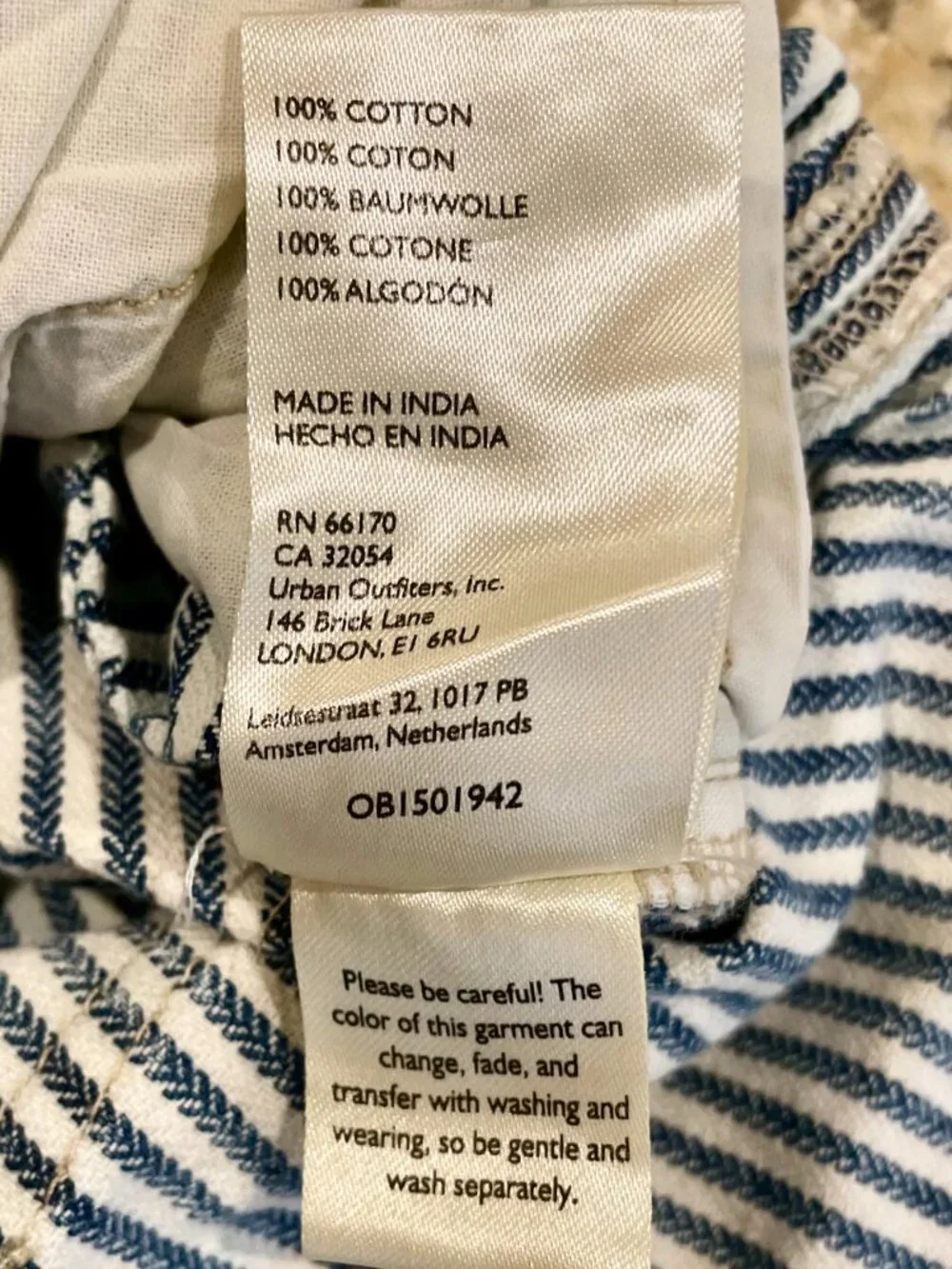 We The Free Ziggy Denim Shortalls Blue & White Stripe Distressed Size XS - Picture 7 of 8